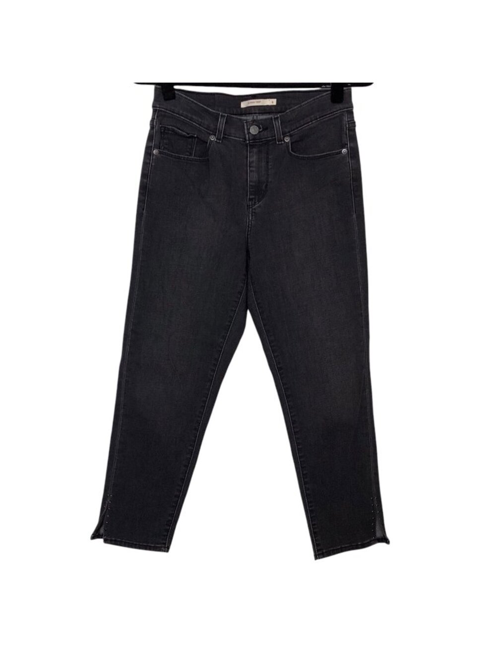 Levi's Solid Black Mid-rise Classic Crop Skinny Jeans 6